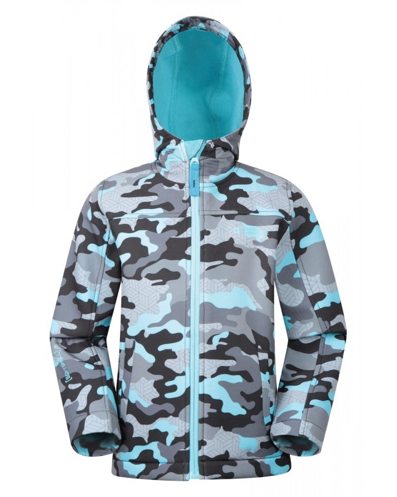 Exodus II Kids Printed Water-resistant Softshell Blue Camo $14.85 Jackets