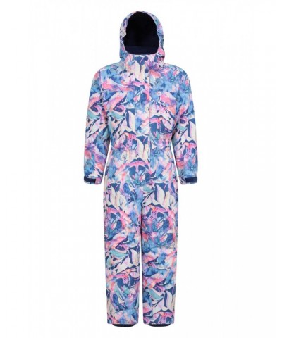 Cloud Printed Kids Waterproof All in One Snowsuit Pink $30.59 Jackets