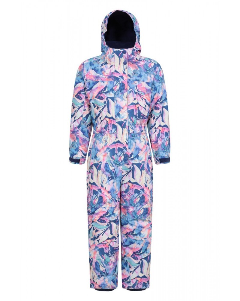 Cloud Printed Kids Waterproof All in One Snowsuit Pink $30.59 Jackets