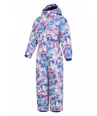 Cloud Printed Kids Waterproof All in One Snowsuit Pink $30.59 Jackets