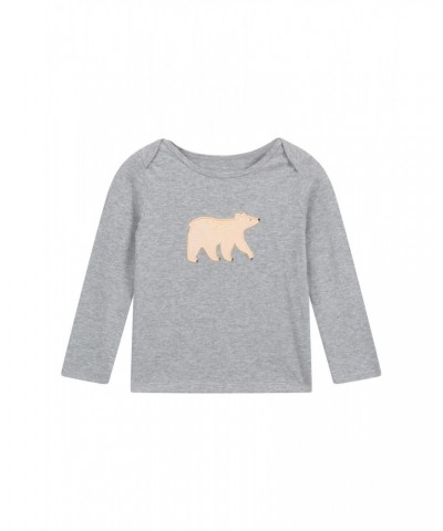 Baby Long Sleeve Applique T-Shirt Grey $10.19 Babywear