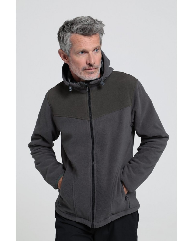 Expedition Mens Windproof Fleece Hoodie Grey $30.55 Fleece