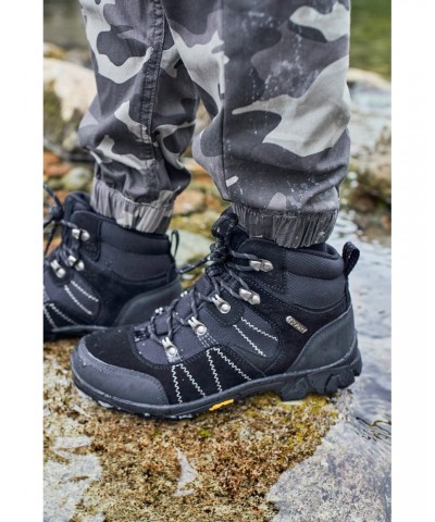 Edinburgh Vibram Youth Waterproof Hiking Boots Black $35.20 Footwear