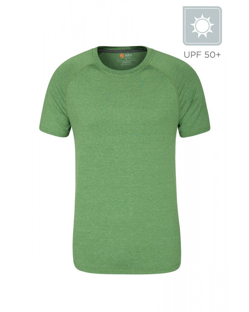 Agra IsoCool Mens Striped Tee Green $17.81 Active