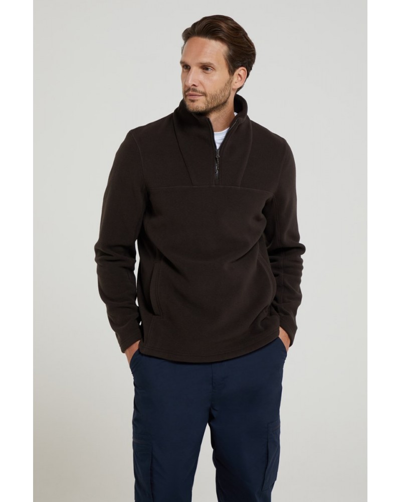 Cedar Men's Half Zip Fleece Brown $23.84 Fleece