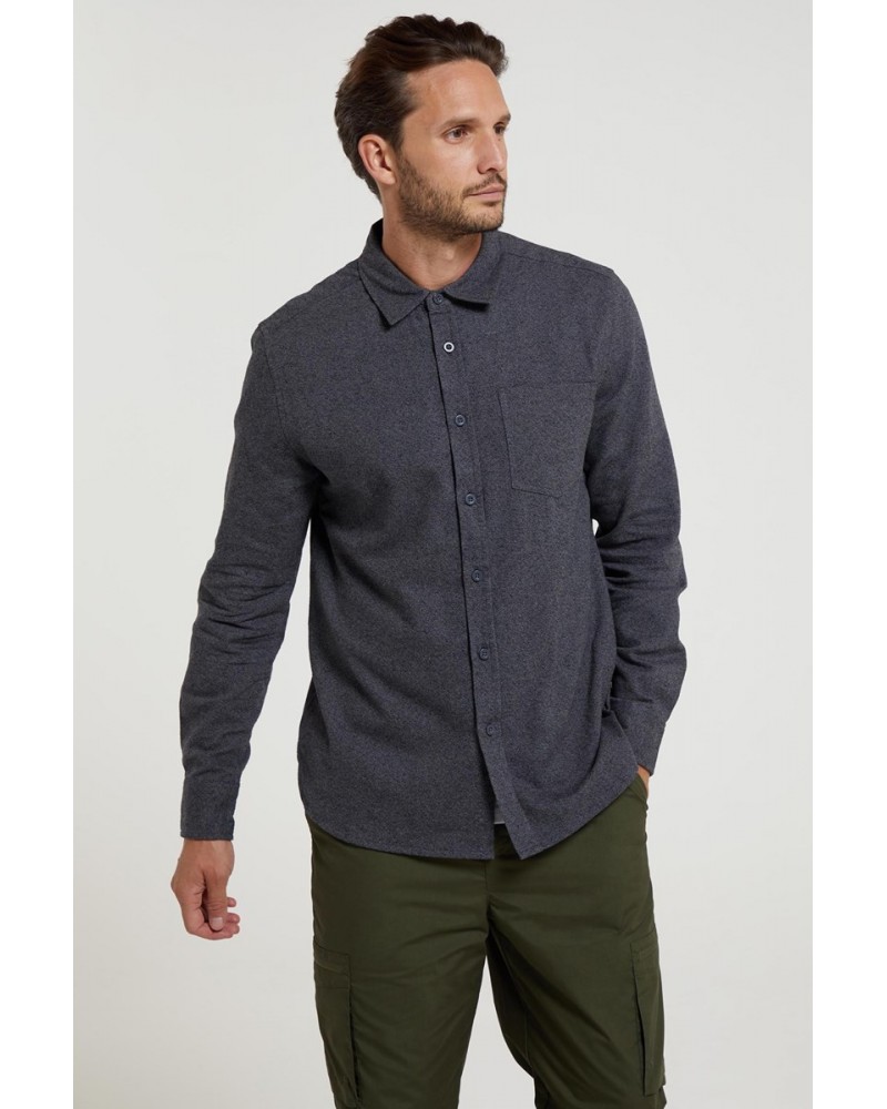 Bamford Mens Cotton Melange Shirt Grey $16.28 Tops