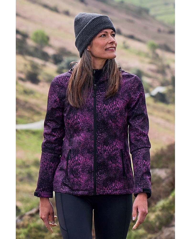 Exodus Womens Printed Water Resistant Softshell Distorted Ink $39.19 Jackets