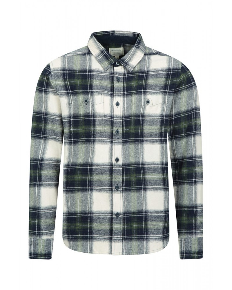 Lumberjack Flannel Long Sleeve Mens Shirt Cream $14.50 Tops