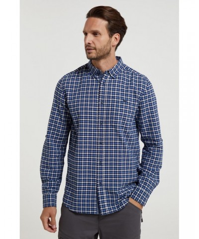 Driftwood Check Mens Organic Shirt Navy $16.81 Tops