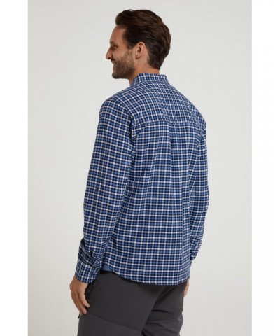 Driftwood Check Mens Organic Shirt Navy $16.81 Tops