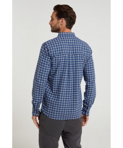 Driftwood Check Mens Organic Shirt Navy $16.81 Tops