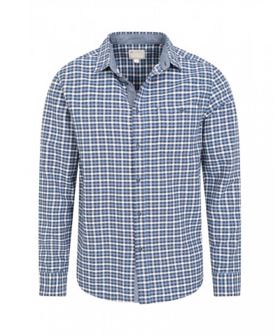 Driftwood Check Mens Organic Shirt Navy $16.81 Tops