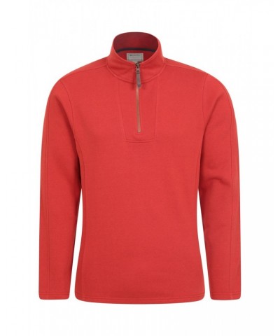 Zeta Mens Zip Neck Top Red $15.65 Fleece