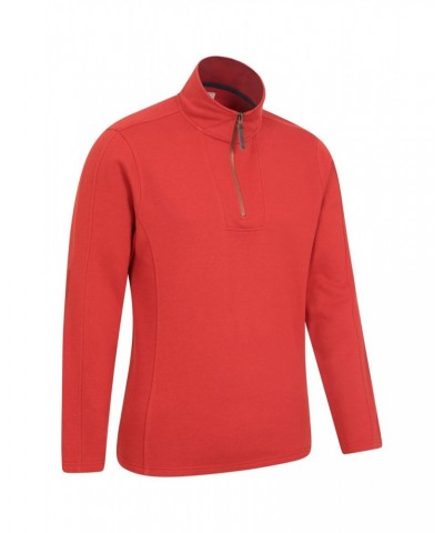 Zeta Mens Zip Neck Top Red $15.65 Fleece