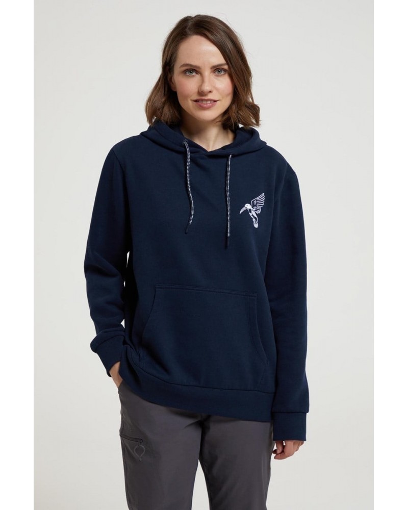 Embroidered Bird Womens Hoodie Navy $22.39 Tops