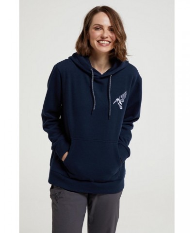 Embroidered Bird Womens Hoodie Navy $22.39 Tops