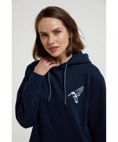 Embroidered Bird Womens Hoodie Navy $22.39 Tops