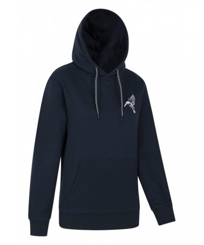 Embroidered Bird Womens Hoodie Navy $22.39 Tops