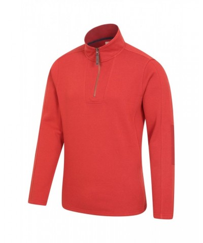 Zeta Mens Zip Neck Top Red $15.65 Fleece