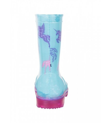 Splash Junior Flashing Lights Rain Boots Pale Blue $12.99 Footwear