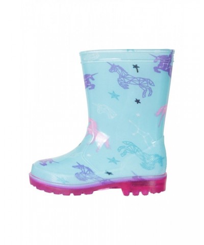 Splash Junior Flashing Lights Rain Boots Pale Blue $12.99 Footwear