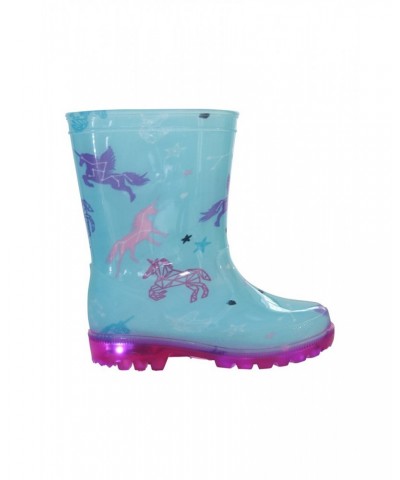 Splash Junior Flashing Lights Rain Boots Pale Blue $12.99 Footwear