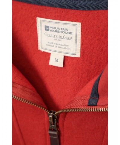 Zeta Mens Zip Neck Top Red $15.65 Fleece