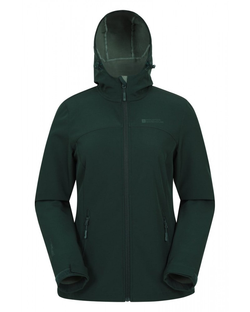 Exodus Womens Water Resistant Softshell Jacket Dark Green $38.49 Jackets