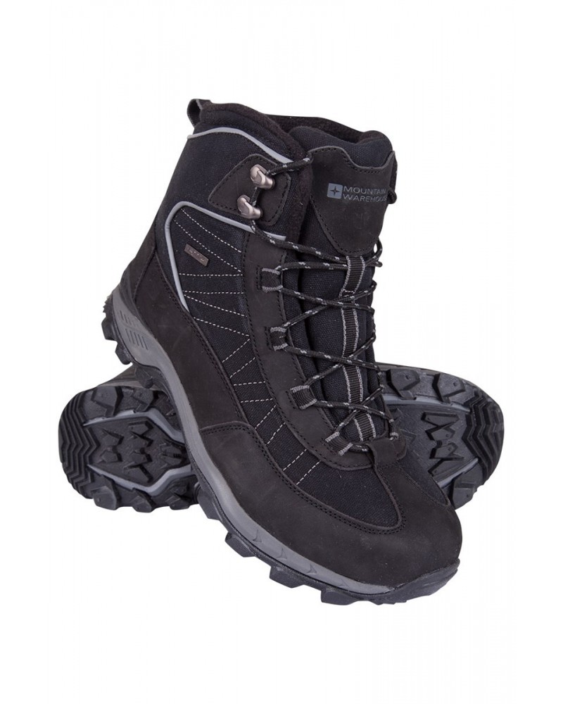 Boulder Mens Winter Trekker Boots Black $28.80 Footwear