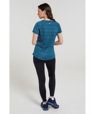 Endurance Striped Womens Tee Teal $11.19 Active