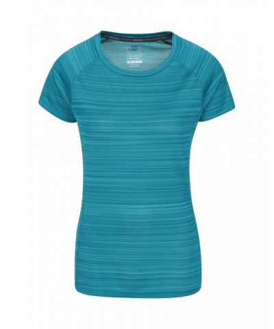 Endurance Striped Womens Tee Teal $11.19 Active