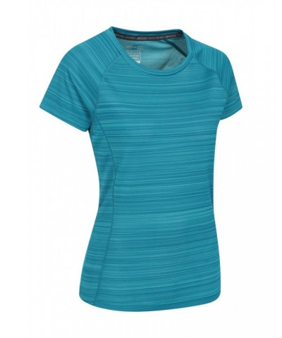 Endurance Striped Womens Tee Teal $11.19 Active