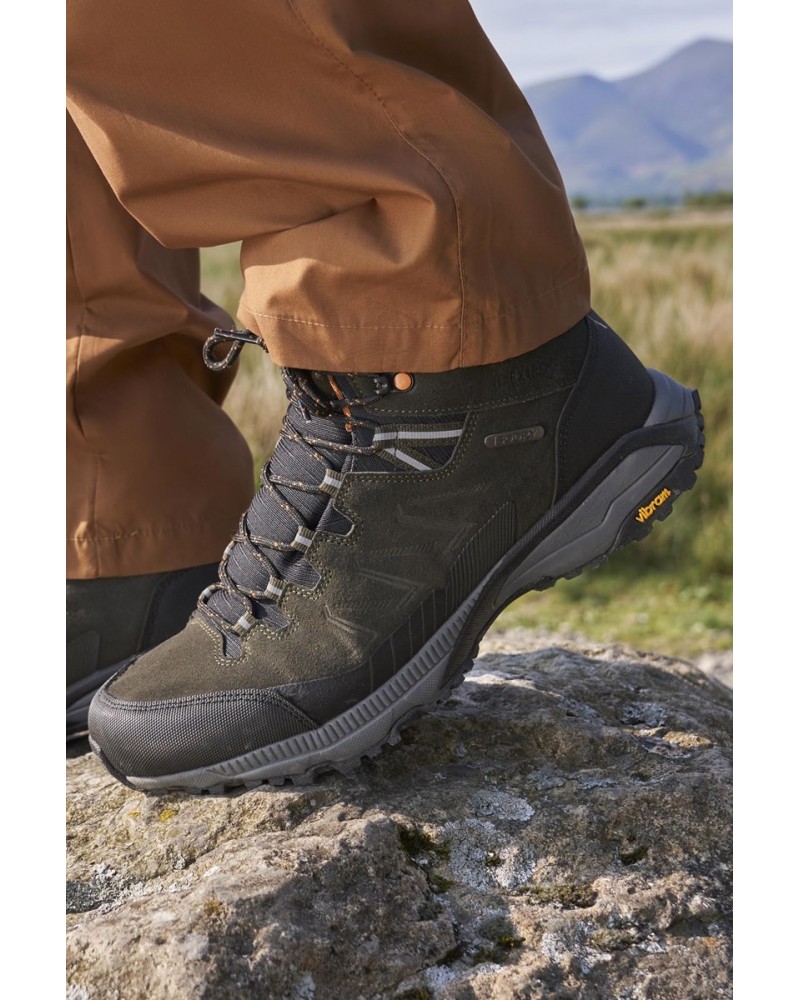 Extreme Rockies Mens Waterproof Hiking Boots Khaki $41.80 Footwear