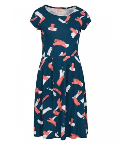 Sorrento Womens Printed Short Sleeve UV Dress Petrol $16.28 Dresses & Skirts