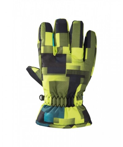 Printed Kids Ski Gloves Lime $10.39 Accessories