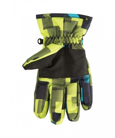 Printed Kids Ski Gloves Lime $10.39 Accessories