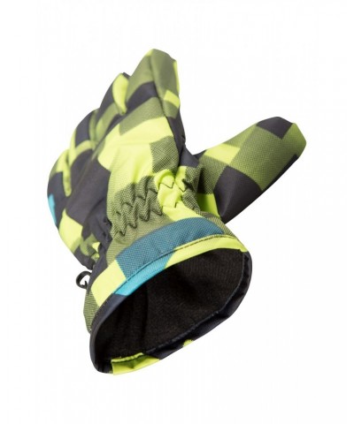 Printed Kids Ski Gloves Lime $10.39 Accessories