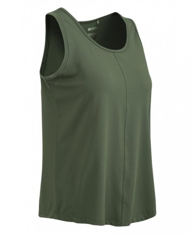 Womens IsoCool Dip Hem Tank Top Khaki $9.51 Tops