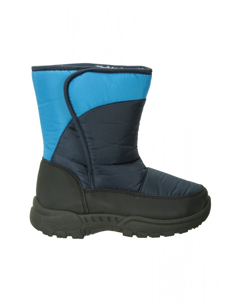 Kids Caribou Single Stripe Adaptive Snow Boots Dark Blue $19.94 Footwear