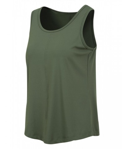 Womens IsoCool Dip Hem Tank Top Khaki $9.51 Tops