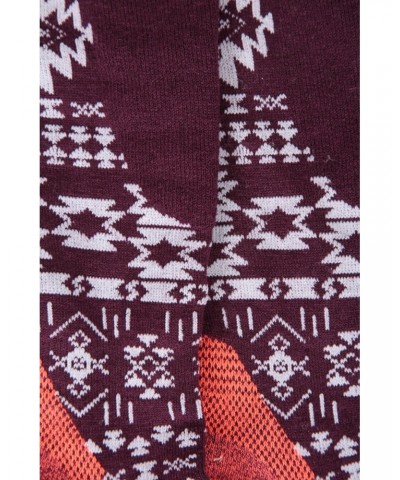 Polar Womens Patterned Merino Technical Knee Length Ski Socks Burgundy $13.99 Accessories