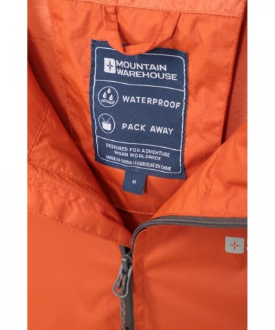 Swerve Mens Packaway Waterproof Jacket Burnt Orange $26.78 Jackets