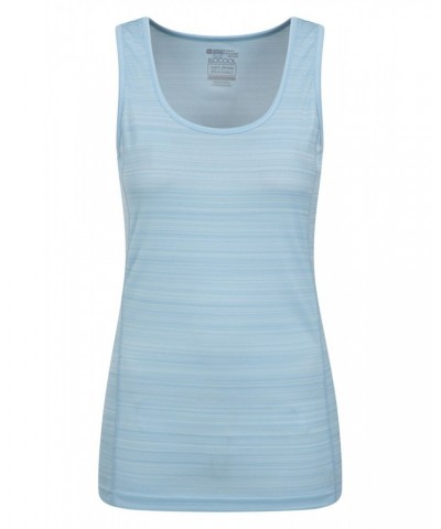 Endurance Striped Womens Tank Top Light Blue $11.59 Tops