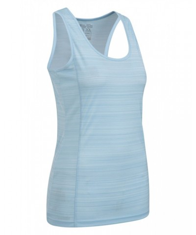 Endurance Striped Womens Tank Top Light Blue $11.59 Tops