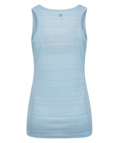 Endurance Striped Womens Tank Top Light Blue $11.59 Tops