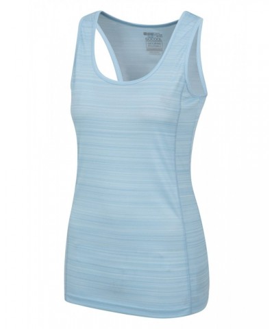 Endurance Striped Womens Tank Top Light Blue $11.59 Tops