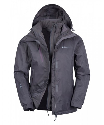 Bracken Extreme Womens 3 in 1 Waterproof Jacket Dark Grey $56.40 Jackets