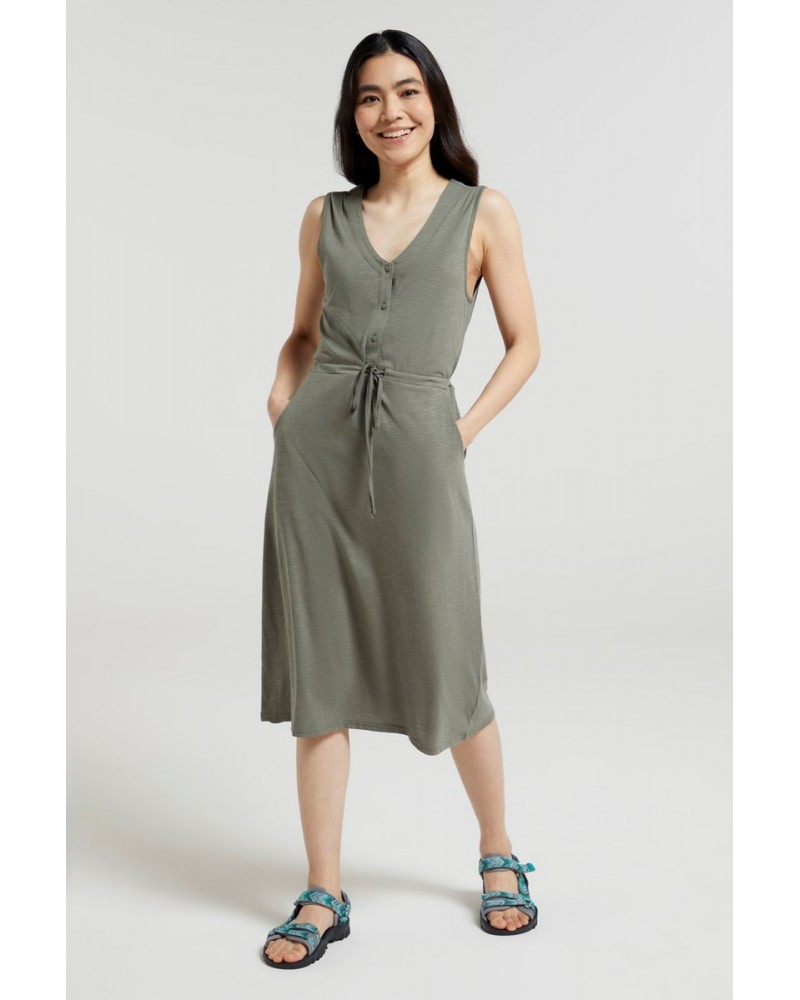 Bahamas Womens Sleeveless Dress Khaki $17.39 Dresses & Skirts