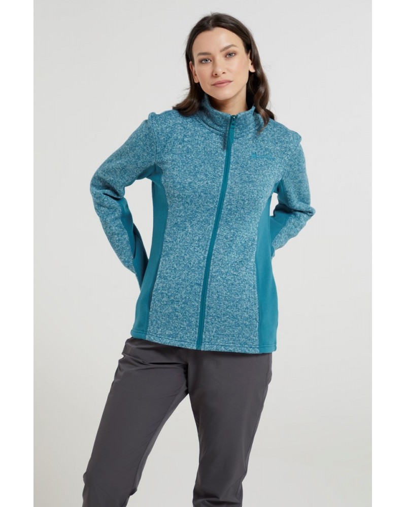 Idris Womens Panelled Fleece Jacket Dark Teal $28.61 Fleece