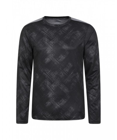 Aspect Panel Long Sleeve Mens Top Grey $13.99 Active